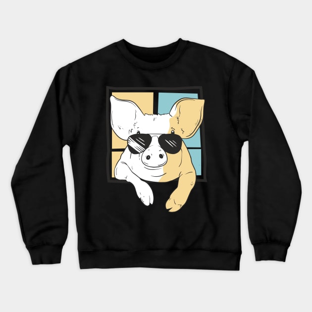 Cool Pig Crewneck Sweatshirt by Oolong